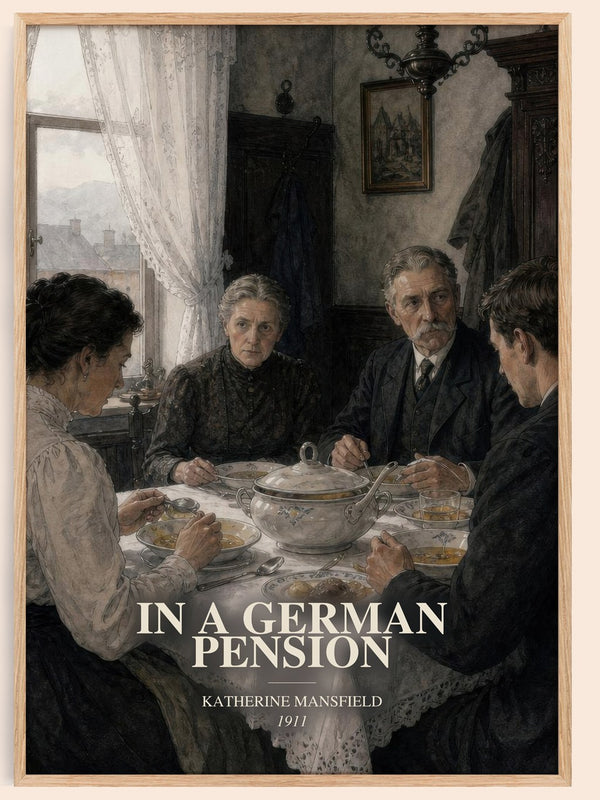 In A German Pension watercolour book poster by Katherine Mansfield – framed literary art print