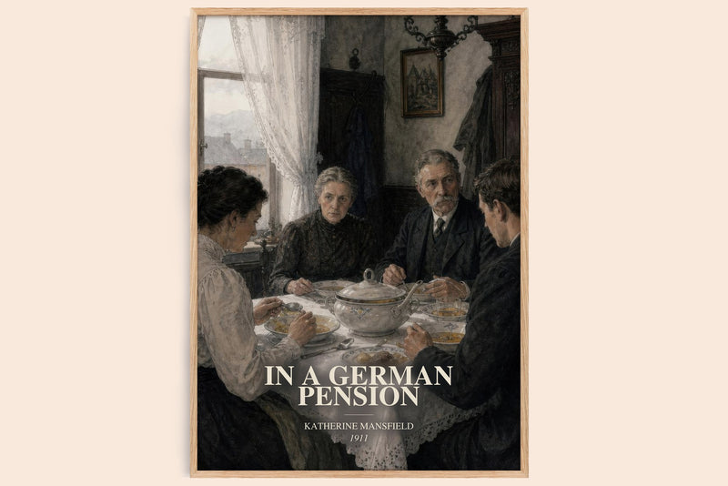 In A German Pension watercolour book poster by Katherine Mansfield – framed literary art print