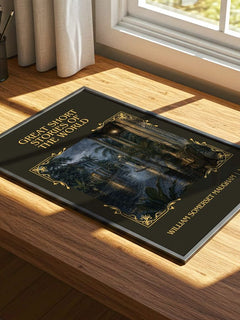 Great Short Stories of the World Classic Book Art Print by W. Maugham – print on a sunlit desk