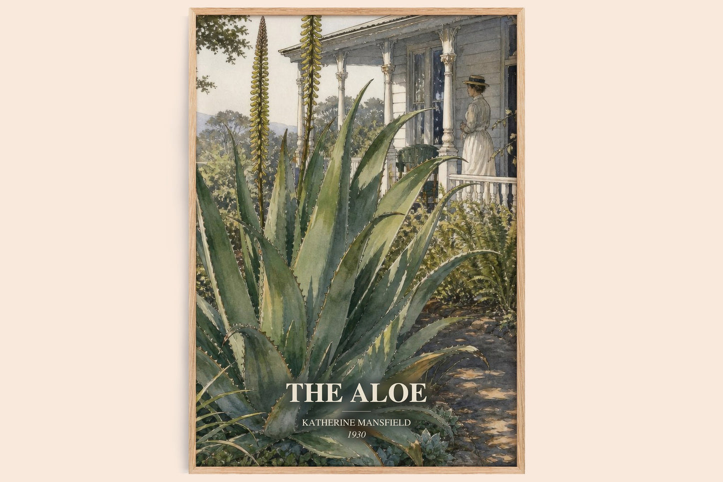 The Aloe watercolour book poster by Katherine Mansfield – framed literary art print