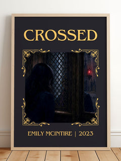 Crossed Classic Book Art Print by Emily McIntire – framed print leaning on a wooden floor