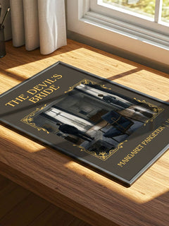 The Devil's Bride Classic Book Art Print by Margaret Pargeter – print on a sunlit desk
