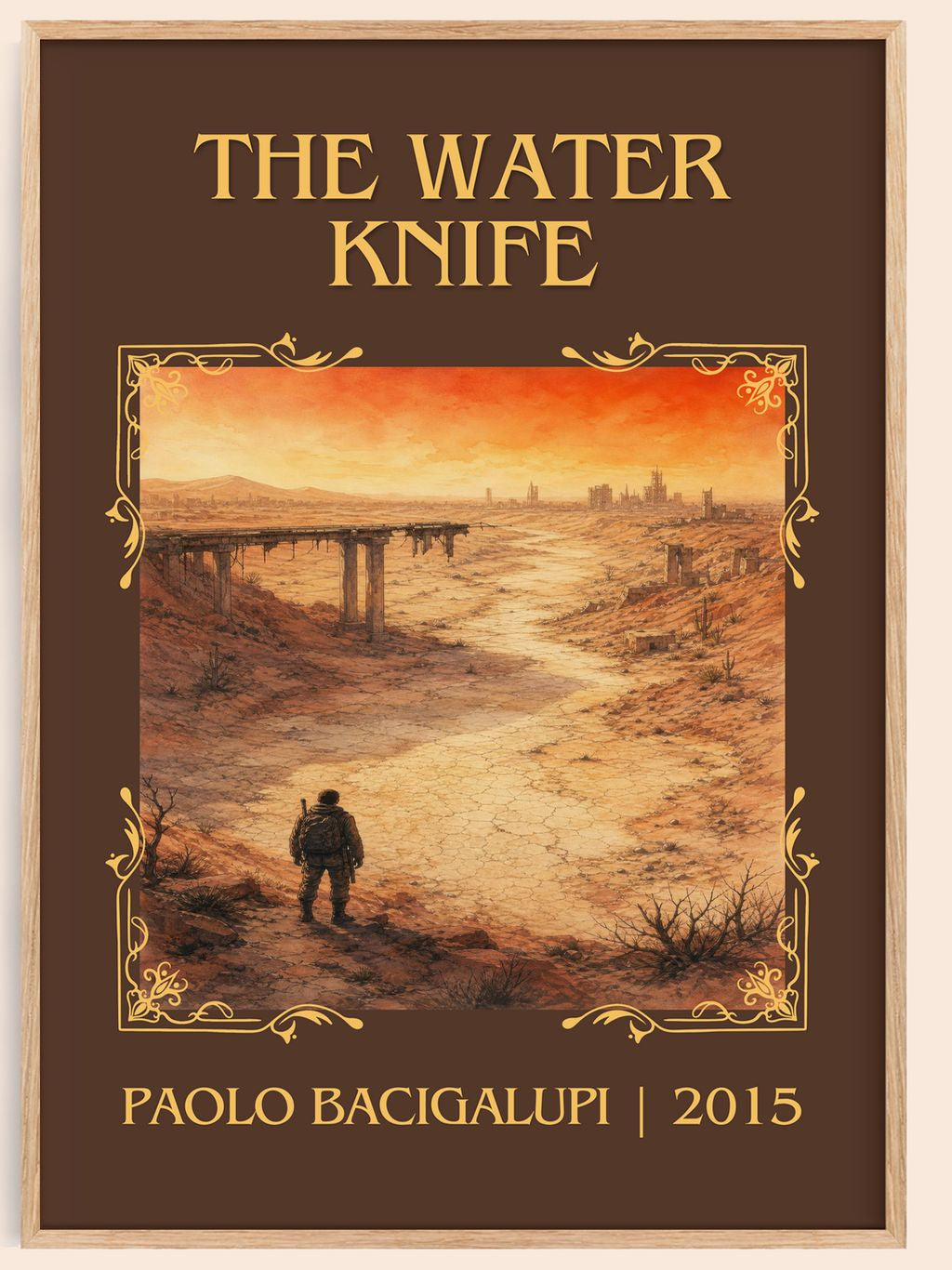 The Water Knife Classic Book Art Print by Paolo Bacigalupi – book poster