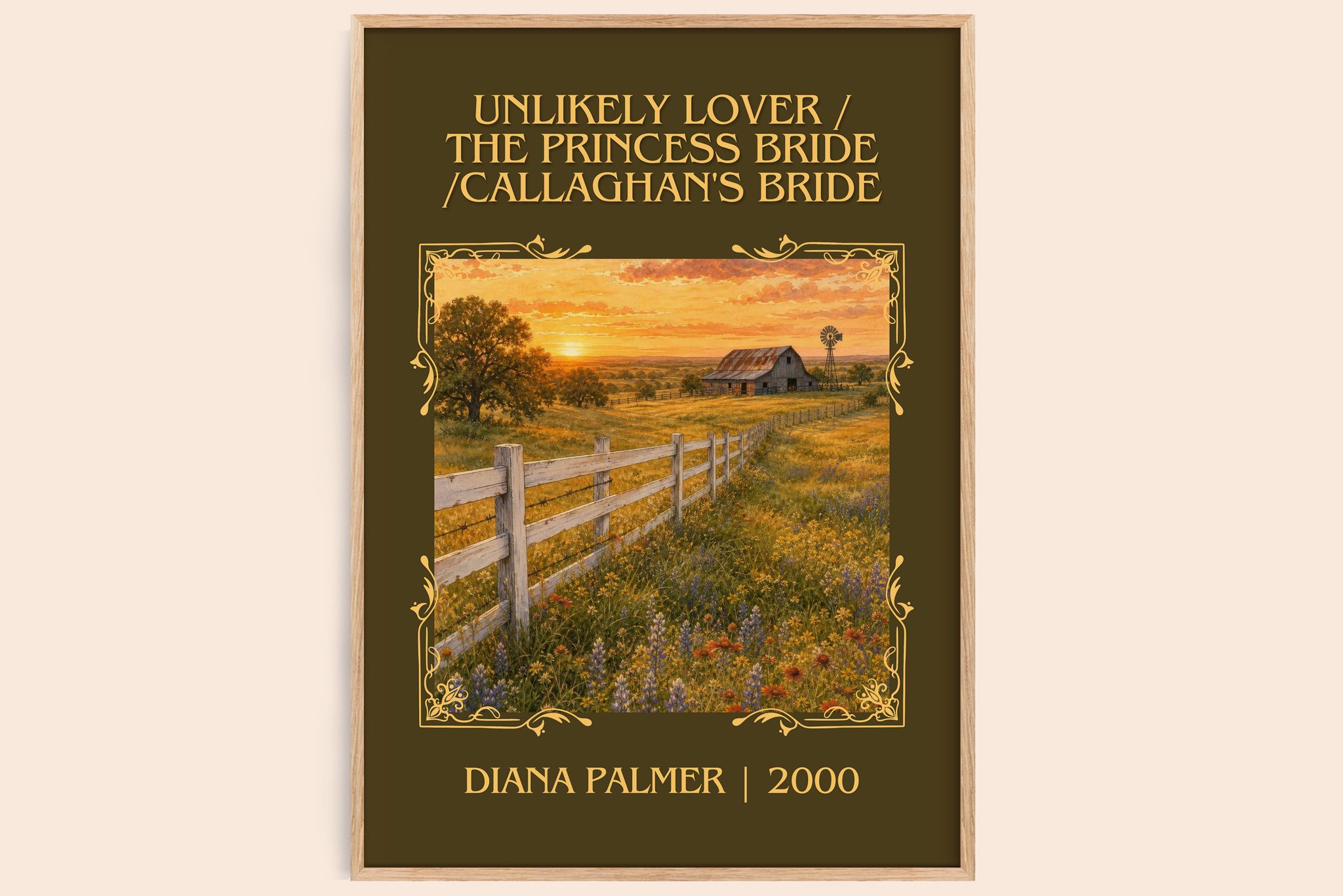 Unlikely Lover / The Princess Bride /Callaghan's Bride Classic Book Art Print by Diana Palmer