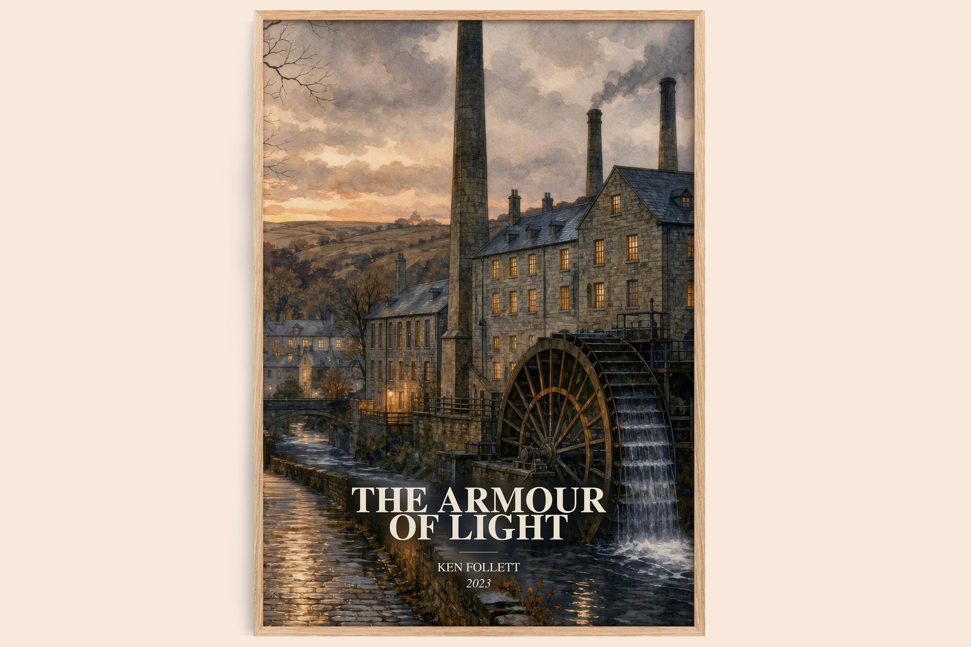 The Armour Of Light watercolour book poster by Ken Follett – framed literary art print
