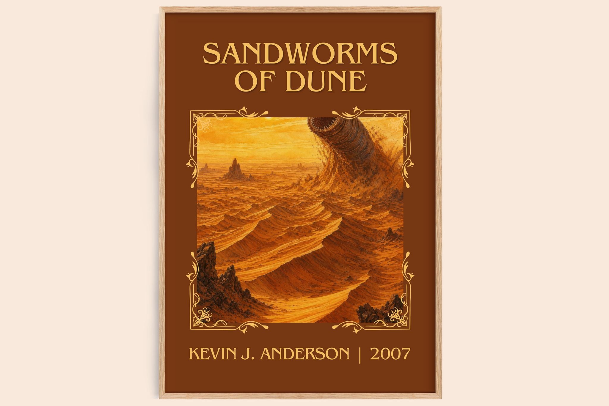 Sandworms of Dune Classic Book Art Print by Kevin J. Anderson