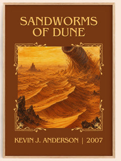 Sandworms of Dune Classic Book Art Print by Kevin J. Anderson – book poster