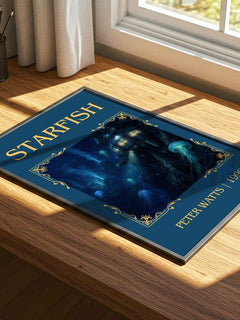 Starfish Classic Book Art Print by Peter Watts – print on a sunlit desk