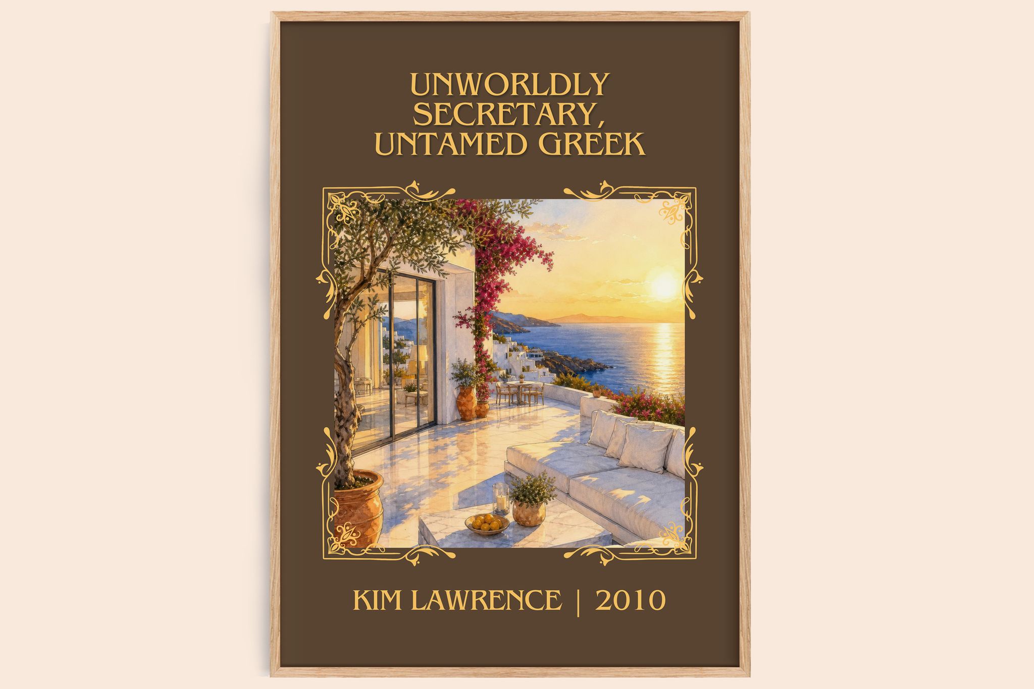 Unworldly Secretary, Untamed Greek Classic Book Art Print by Kim Lawrence
