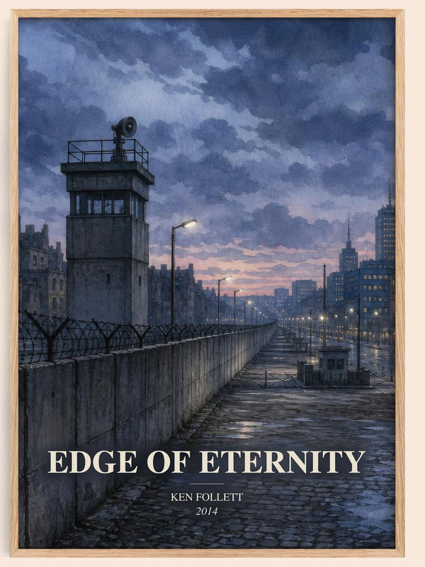 Edge Of Eternity watercolour book poster by Ken Follett – framed literary art print