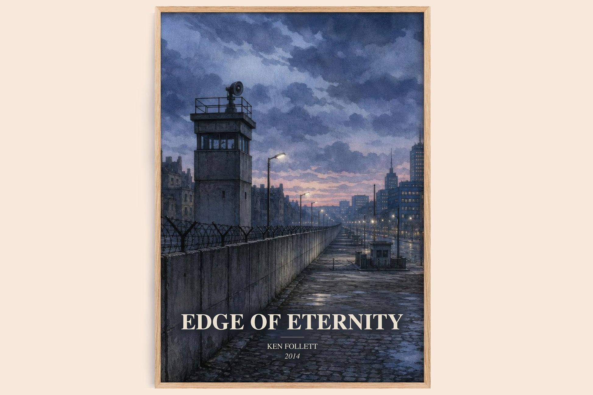 Edge Of Eternity watercolour book poster by Ken Follett – framed literary art print