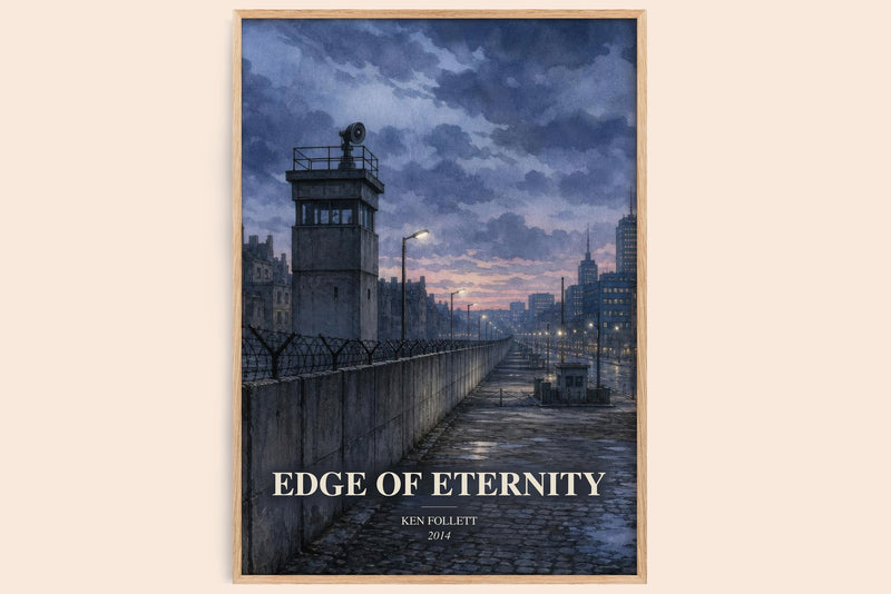 Edge Of Eternity watercolour book poster by Ken Follett – framed literary art print