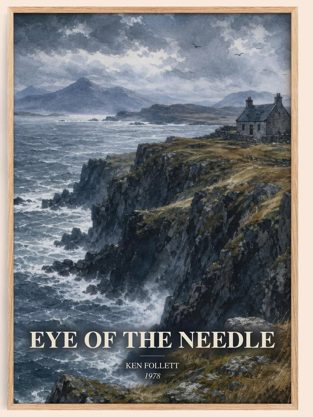 Eye Of The Needle Book Watercolour Illustration by Ken Follett