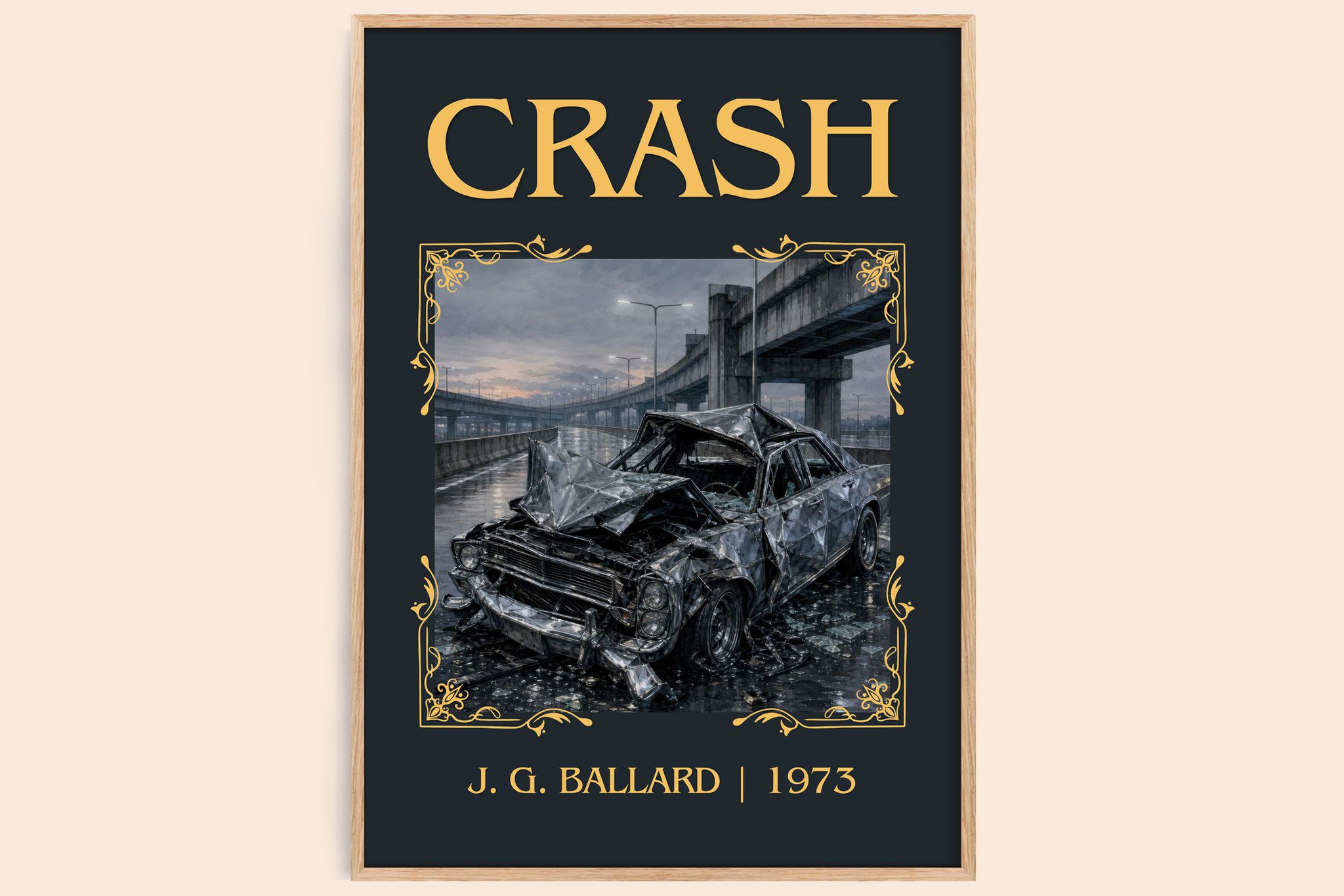 Crash Classic Book Art Print by J. G. Ballard