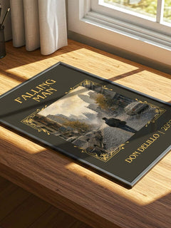 Falling Man Classic Book Art Print by Don DeLillo – print on a sunlit desk