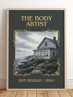 The Body Artist Classic Book Art Print by Don DeLillo – framed print leaning on a wooden floor