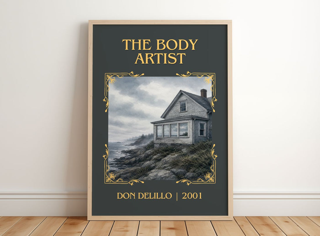 The Body Artist Classic Book Art Print by Don DeLillo – framed print leaning on a wooden floor