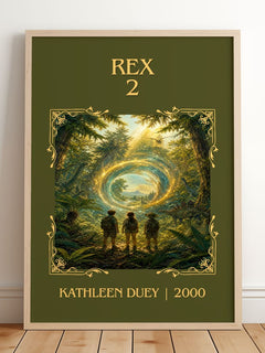 Rex 2 Classic Book Art Print by Kathleen Duey – framed print leaning on a wooden floor