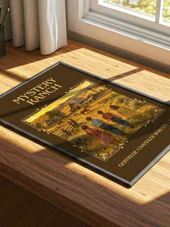 Mystery Ranch Classic Book Art Print by Gertrude Chandler Warner – print on a sunlit desk