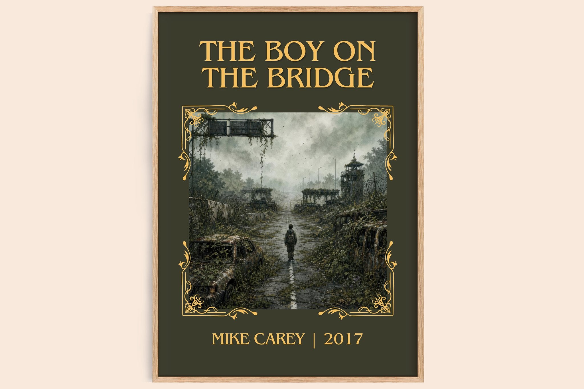 The boy on the bridge Classic Book Art Print by Mike Carey