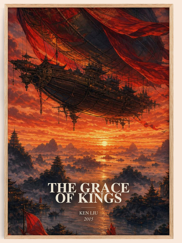 The Grace Of Kings watercolour book poster by Ken Liu – framed literary art print