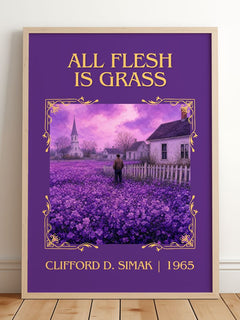 All Flesh Is Grass Classic Book Art Print by Clifford D. Simak – framed print leaning on a wooden floor