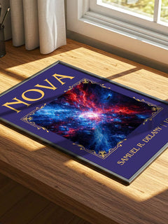 Nova Classic Book Art Print by Samuel R. Delany – print on a sunlit desk