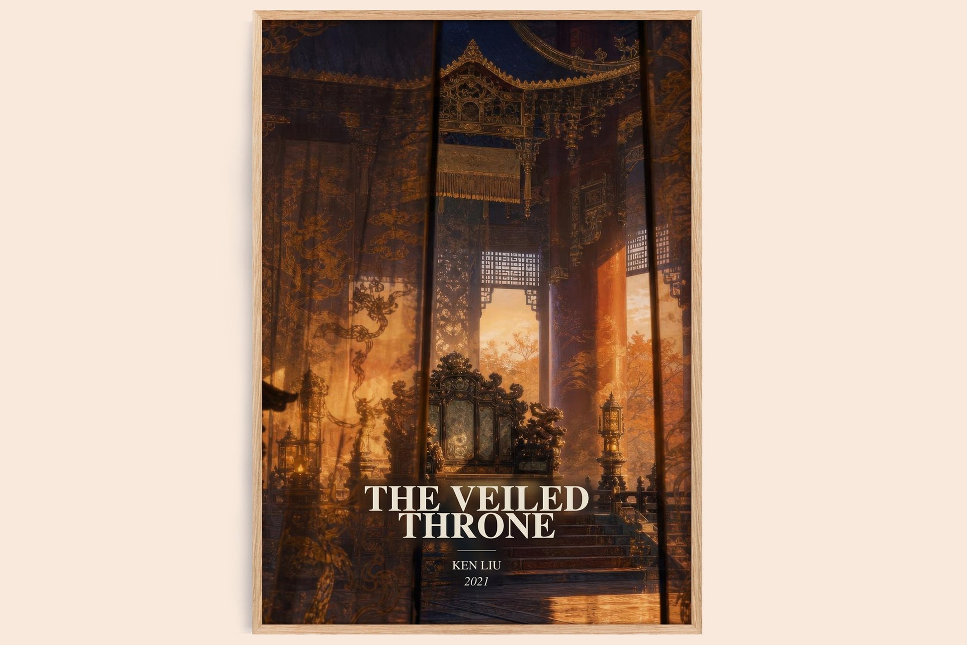 The Veiled Throne watercolour book poster by Ken Liu – framed literary art print