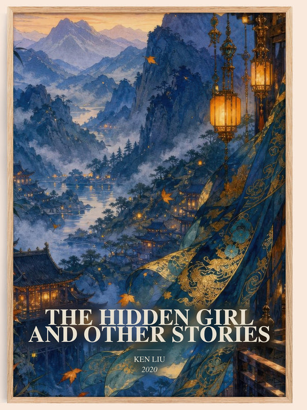 The Hidden Girl And Other Stories watercolour book poster by Ken Liu – framed literary art print