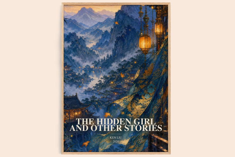 The Hidden Girl And Other Stories watercolour book poster by Ken Liu – framed literary art print