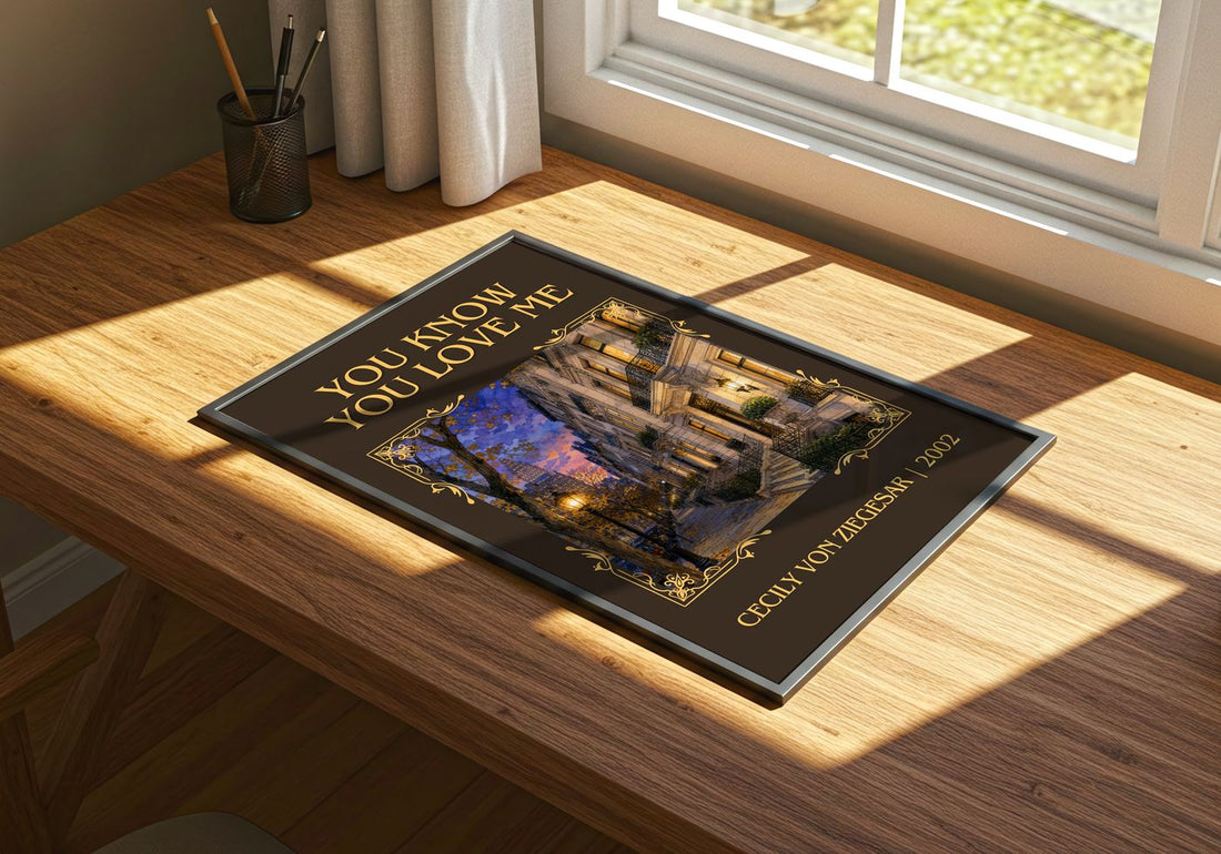 You Know You Love Me Classic Book Art Print by Cecily von Ziegesar – print on a sunlit desk