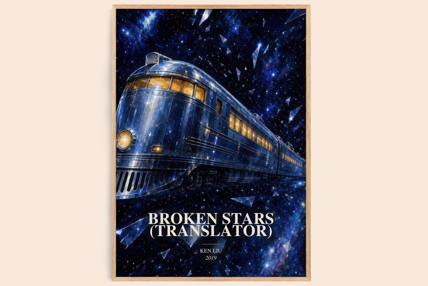 Broken Stars (Translator) watercolour book poster by Ken Liu – framed literary art print