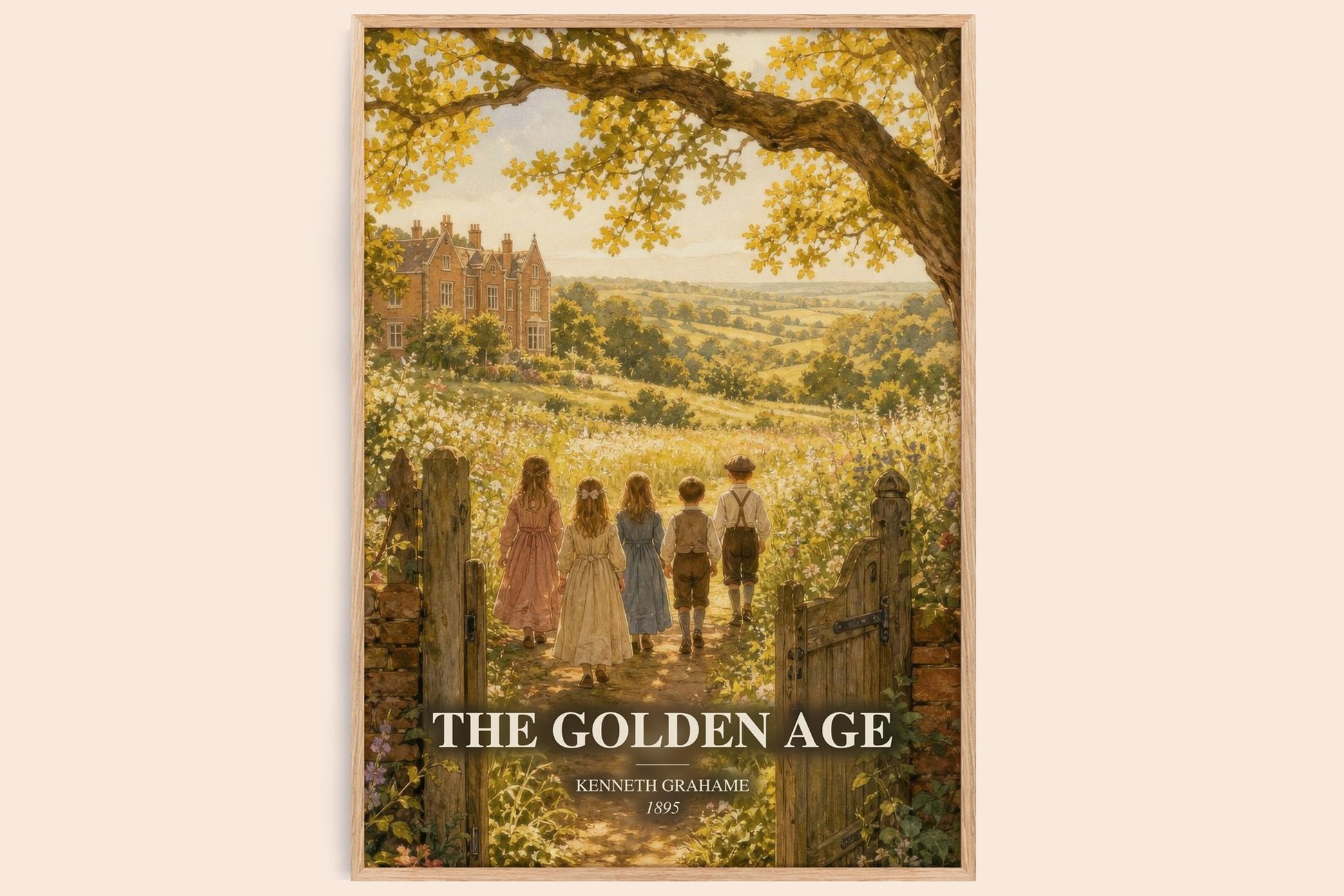 The Golden Age watercolour book poster by Kenneth Grahame – framed literary art print