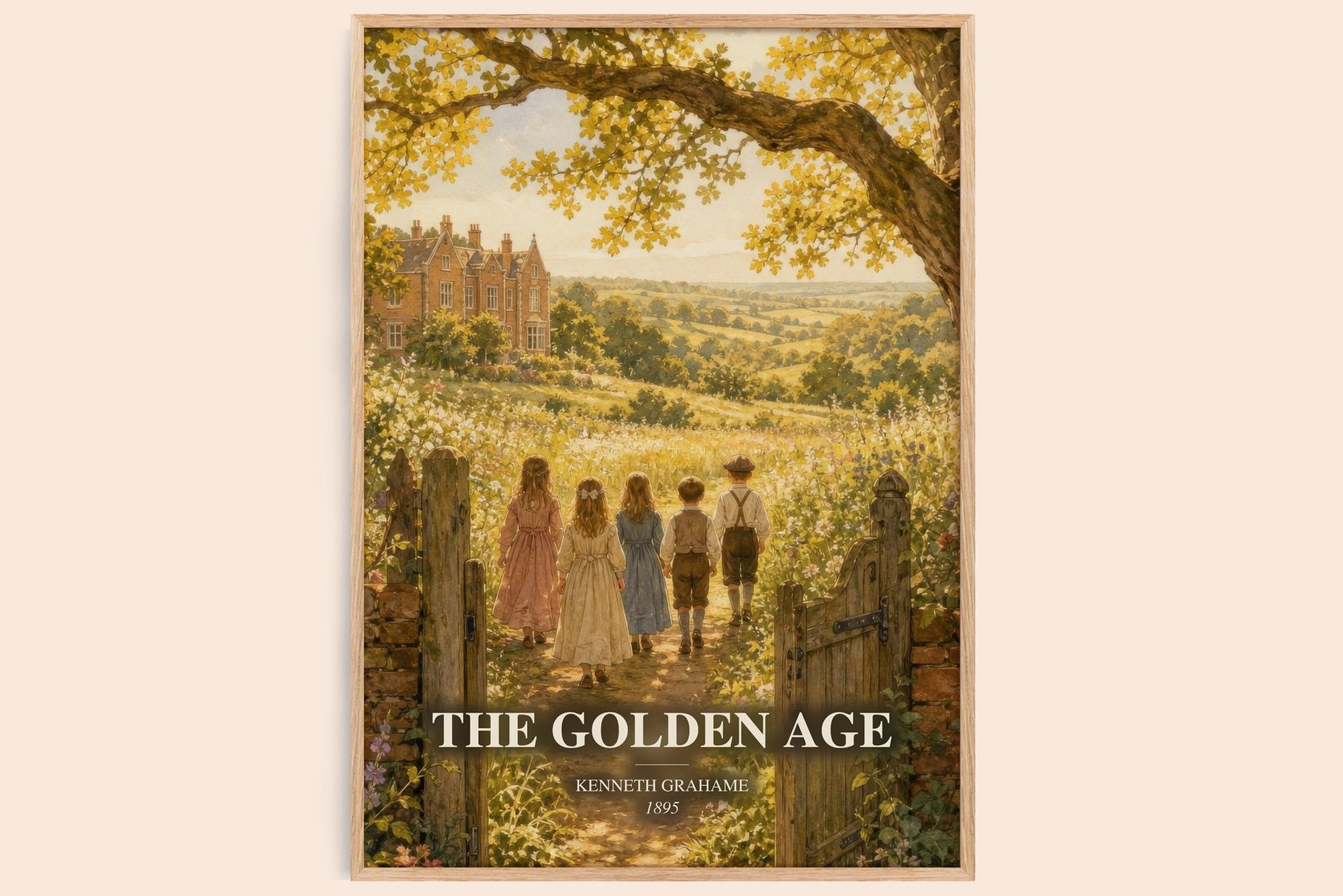 The Golden Age watercolour book poster by Kenneth Grahame – framed literary art print