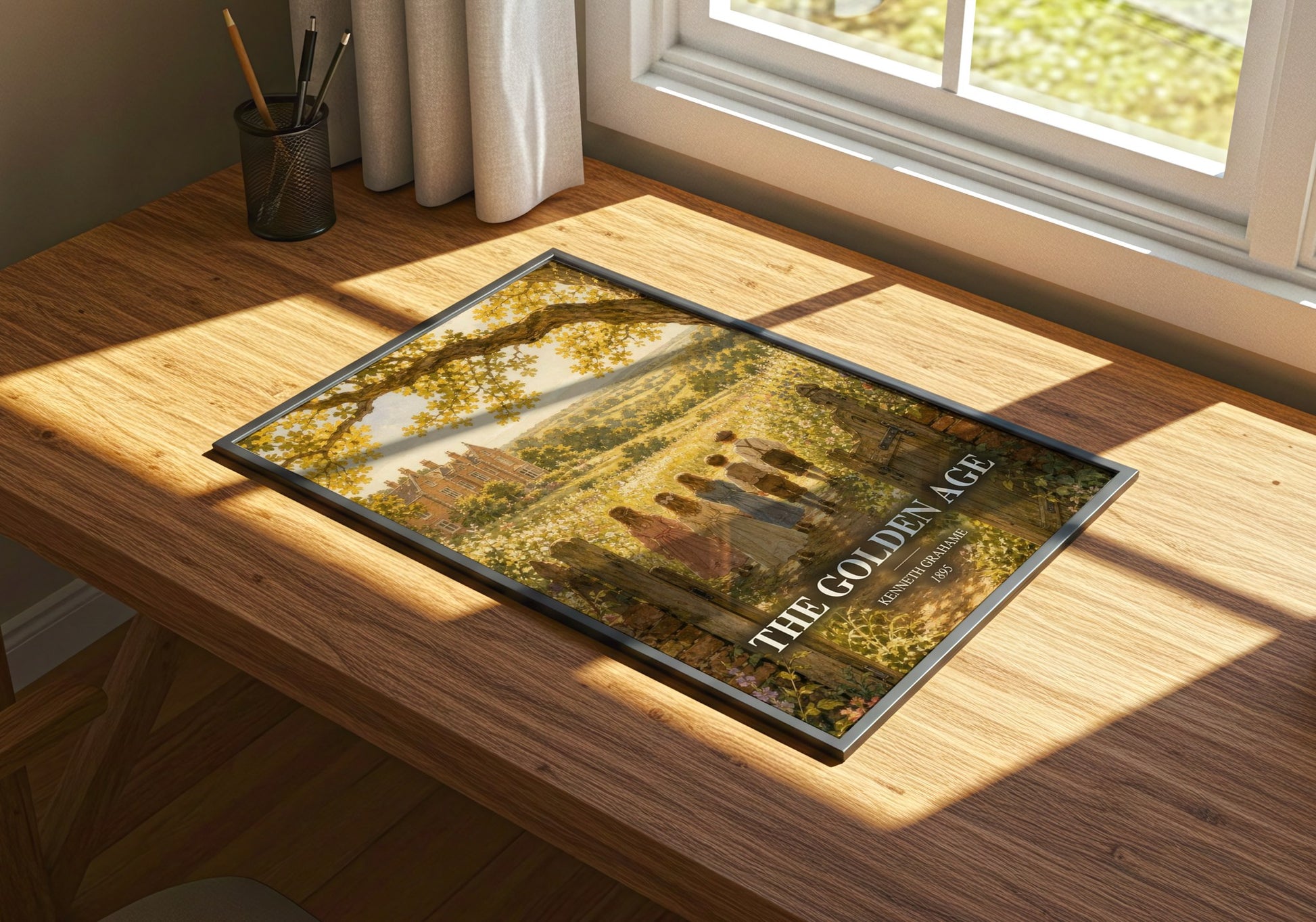 The Golden Age watercolour book poster framed on wall – childrens wall art