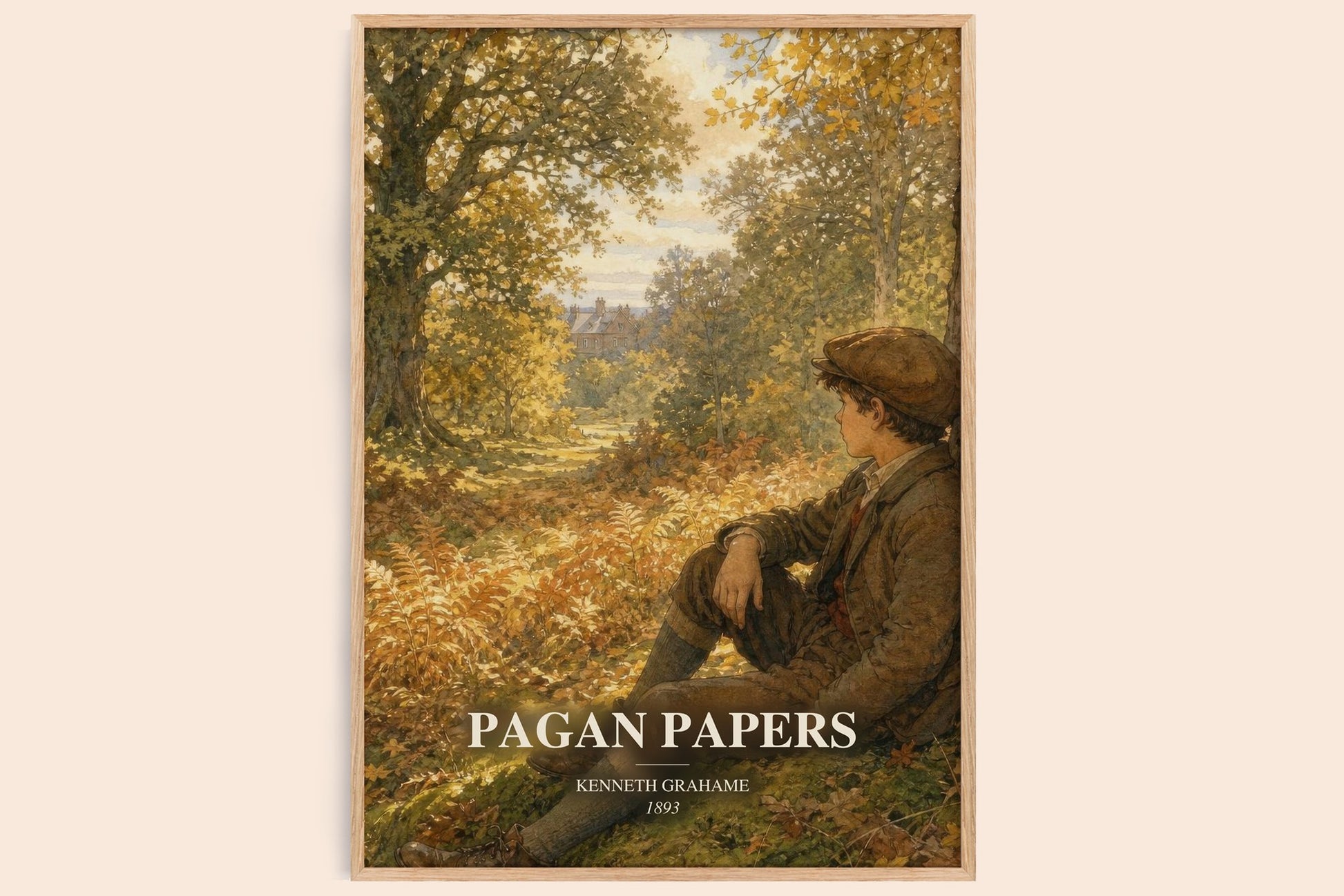 Pagan Papers watercolour book poster by Kenneth Grahame – framed literary art print