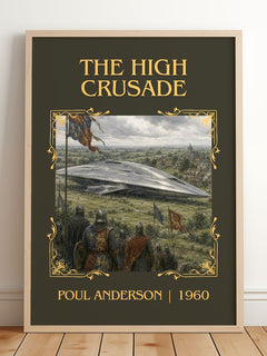The High Crusade Classic Book Art Print by Poul Anderson – framed print leaning on a wooden floor