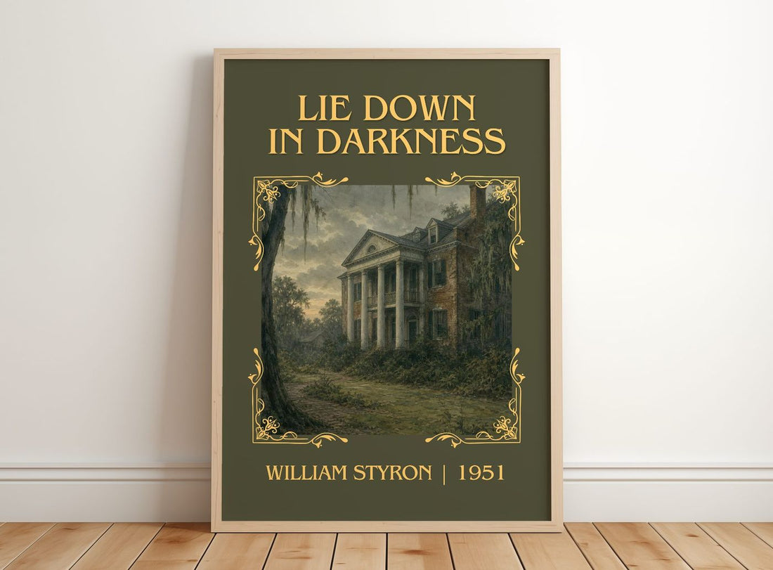 Lie down in Darkness Classic Book Art Print by William Styron – framed print leaning on a wooden floor
