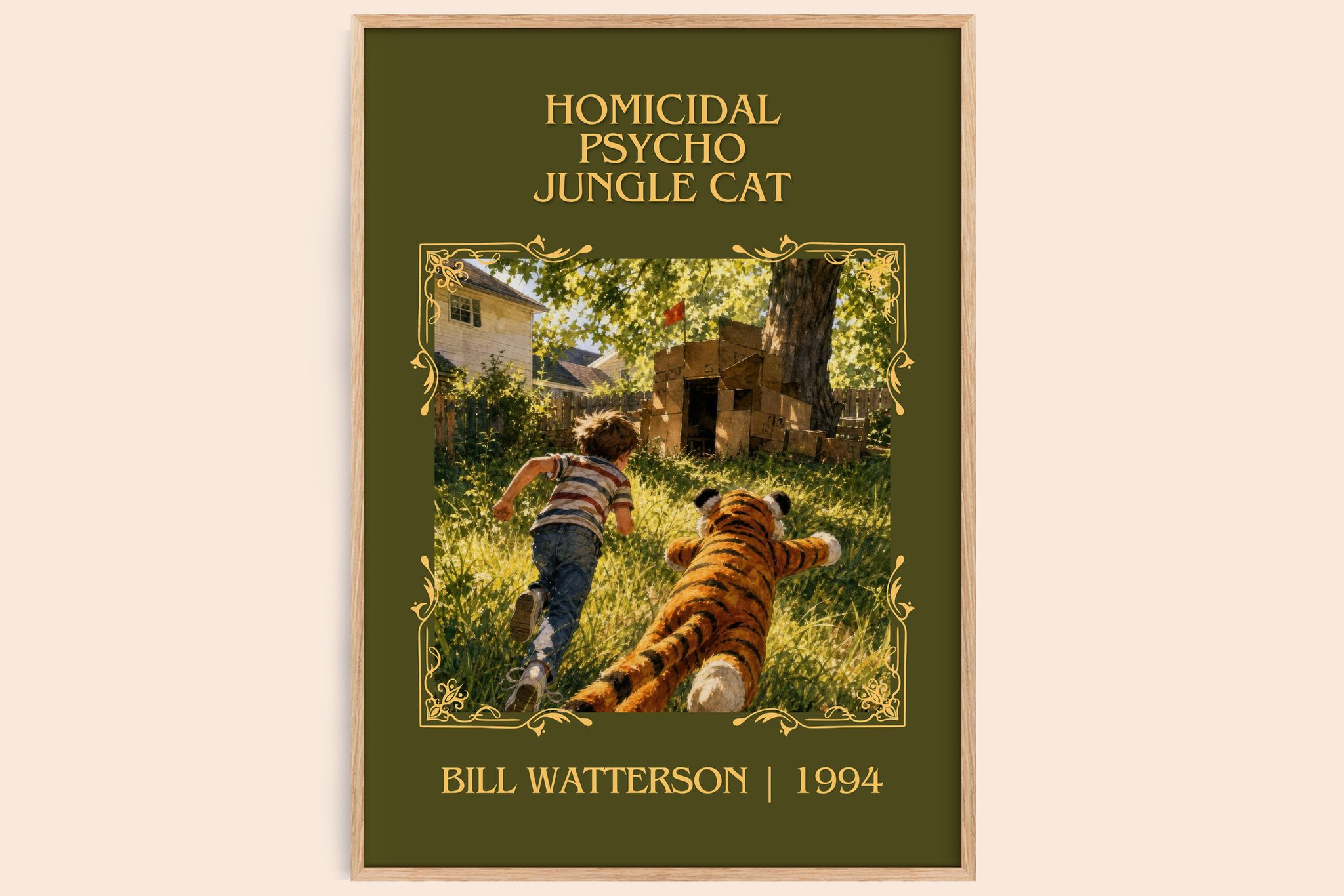 Homicidal psycho jungle cat Classic Book Art Print by Bill Watterson