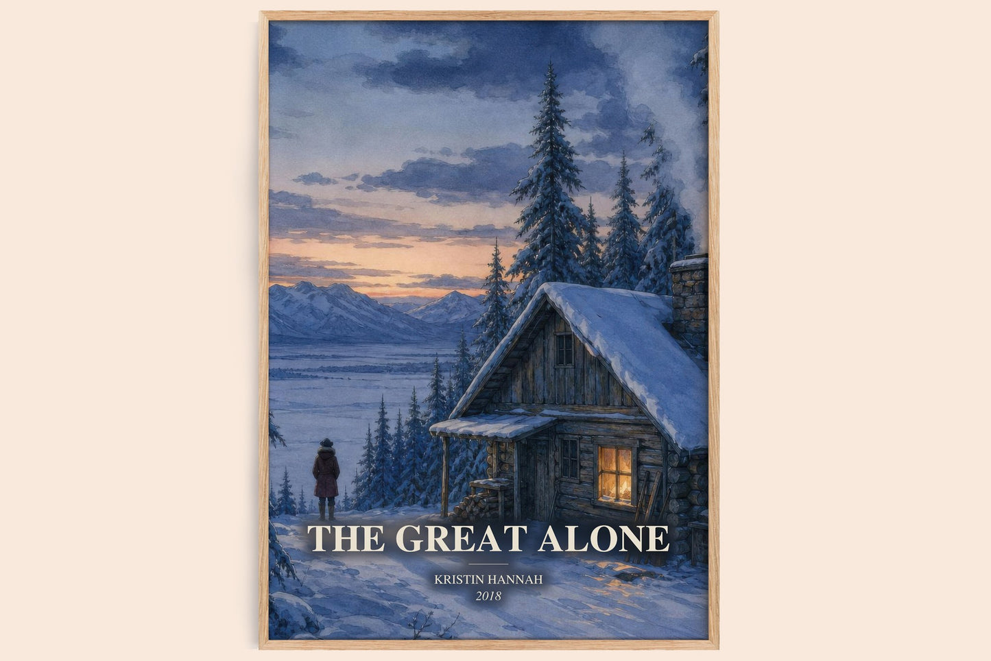 The Great Alone watercolour book poster by Kristin Hannah – framed literary art print