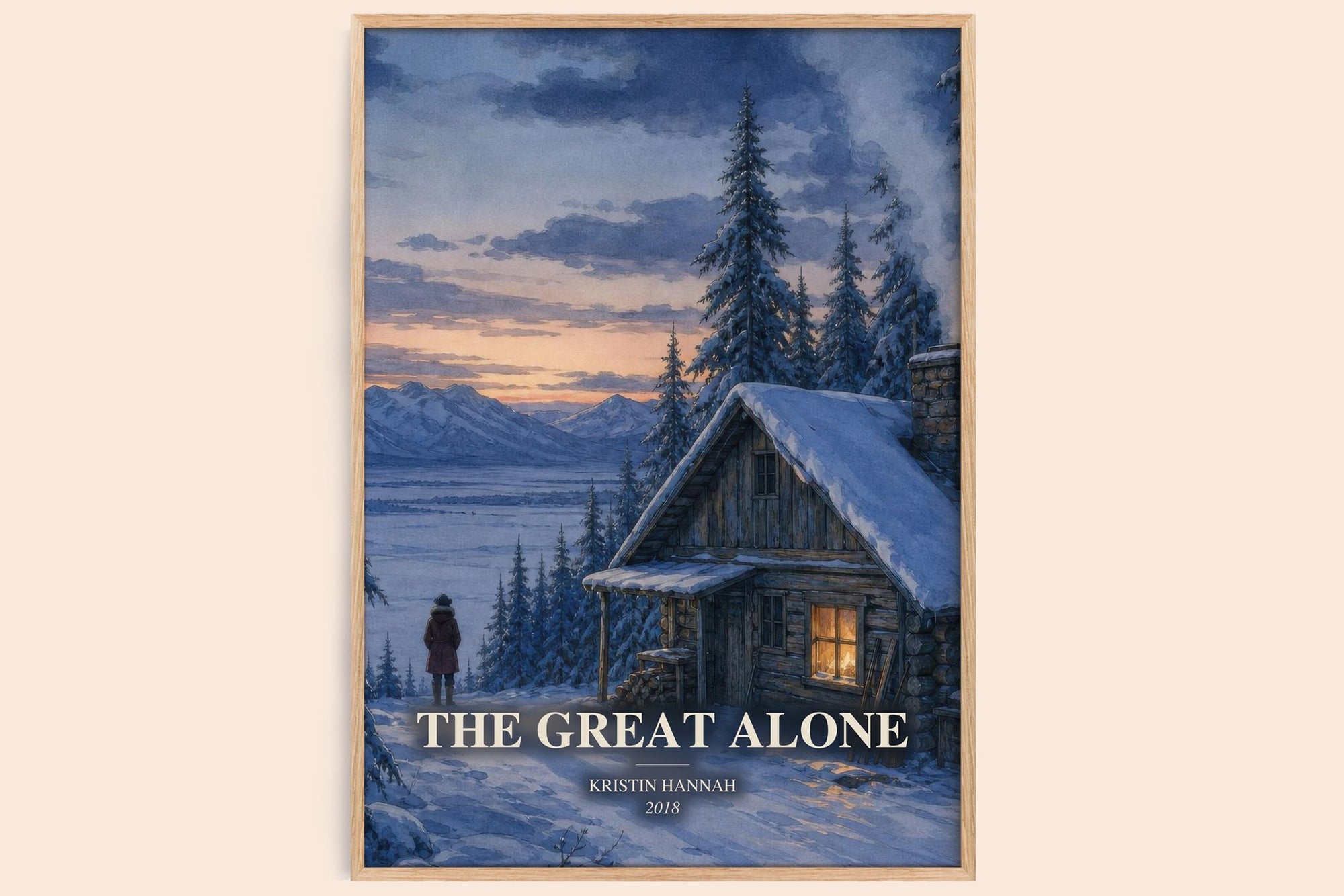 The Great Alone watercolour book poster by Kristin Hannah – framed literary art print