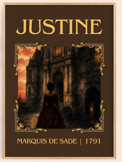 Justine Classic Book Art Print by Marquis de Sade – book poster