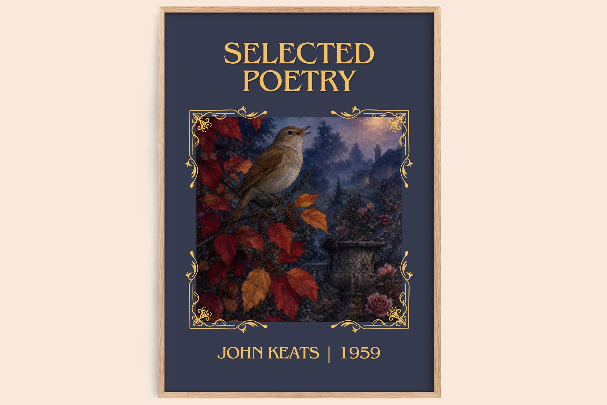 Selected poetry Classic Book Art Print by John Keats