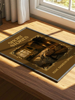 Short stories Classic Book Art Print by Isaac Bashevis Singer – print on a sunlit desk
