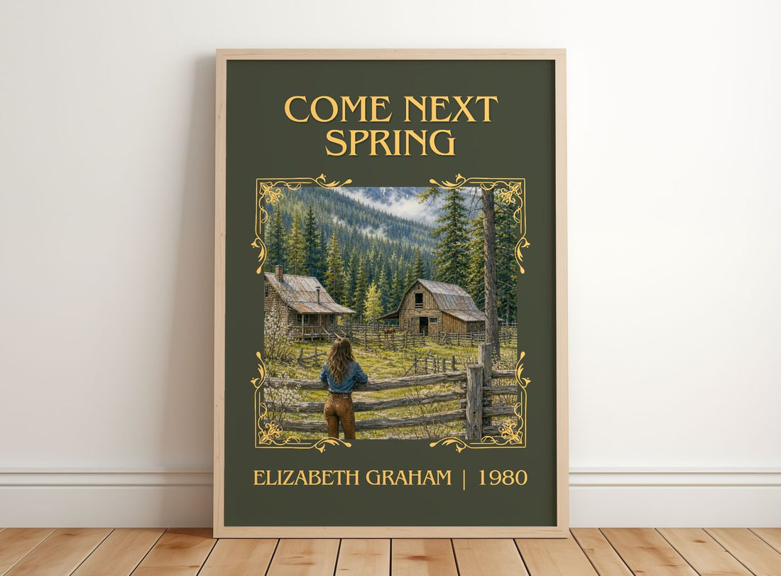 Come Next Spring Classic Book Art Print by Elizabeth Graham – framed print leaning on a wooden floor