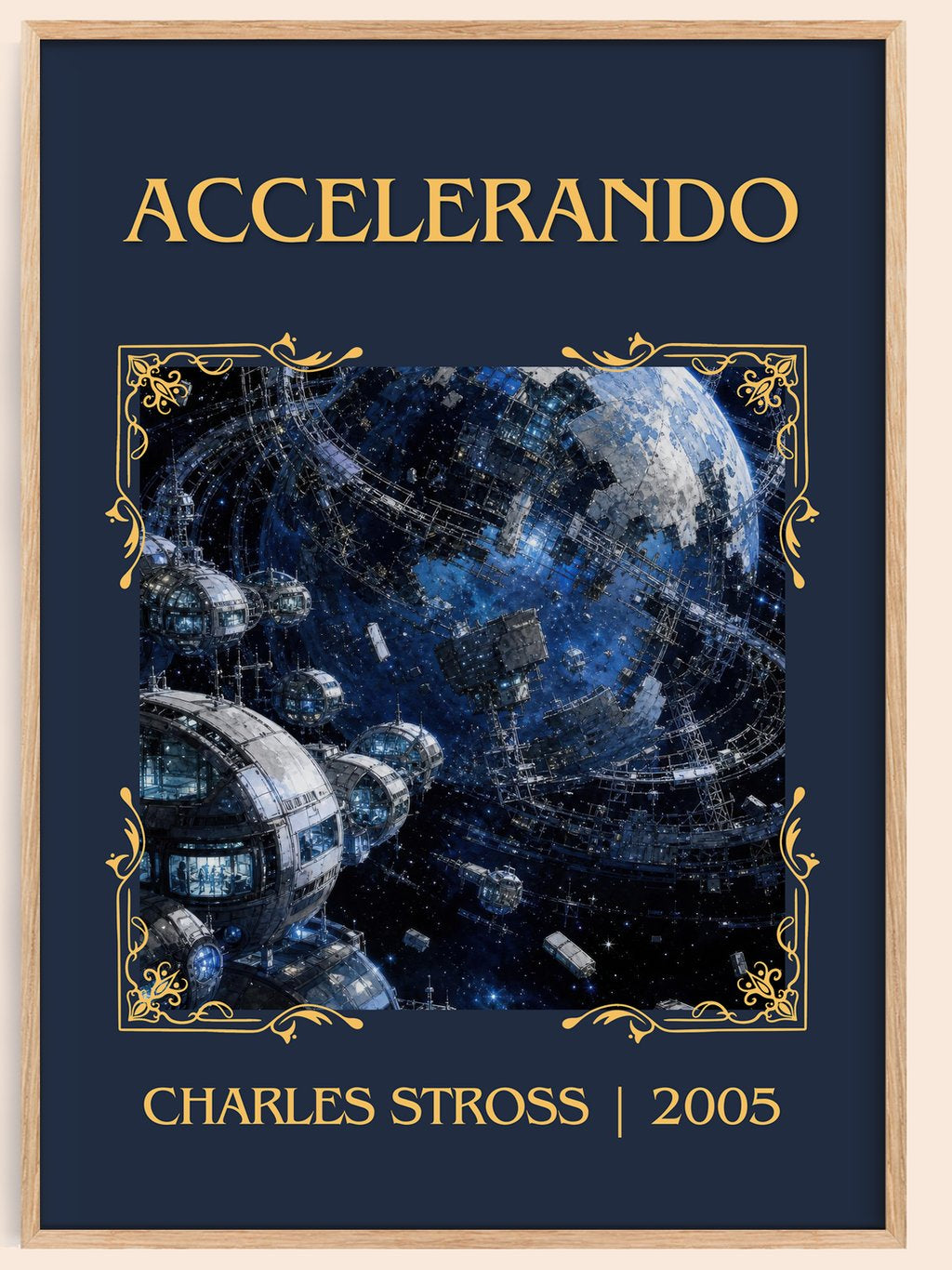 Accelerando Classic Book Art Print by Charles Stross – book poster