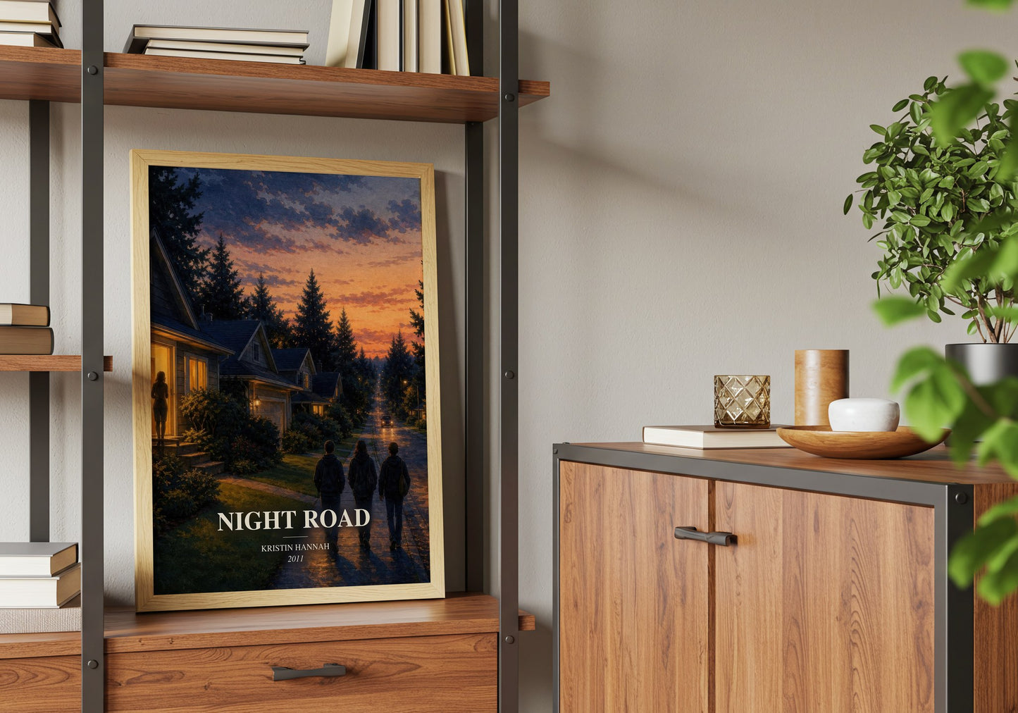 Night Road book watercolour illustration paper finish options – matte satin gloss