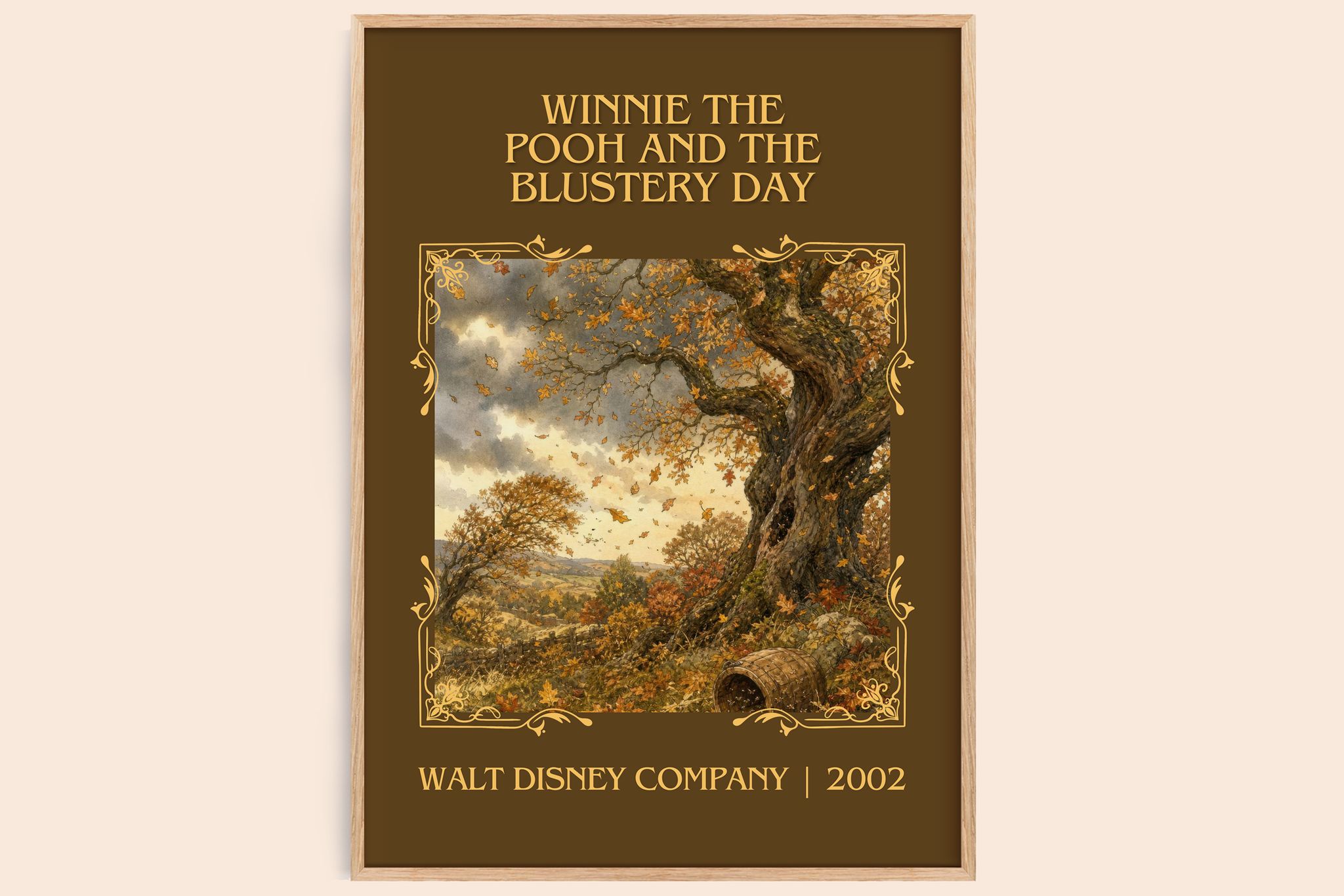 Winnie the Pooh and the Blustery Day Classic Book Art Print by Walt Disney Company