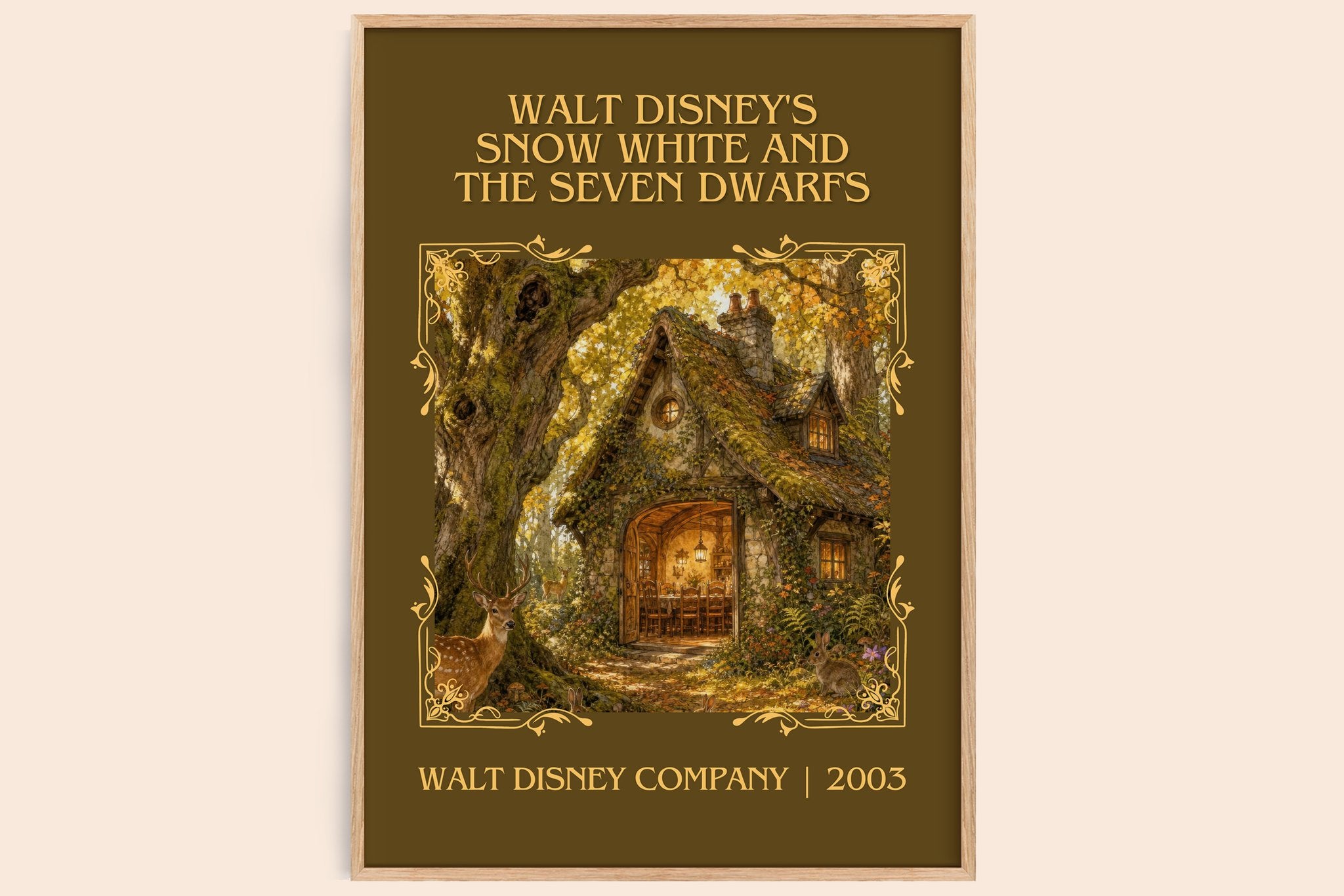 Walt Disney's Snow White and the seven dwarfs Classic Book Art Print by Walt Disney Company