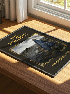 The Postman Classic Book Art Print by David Brin – print on a sunlit desk